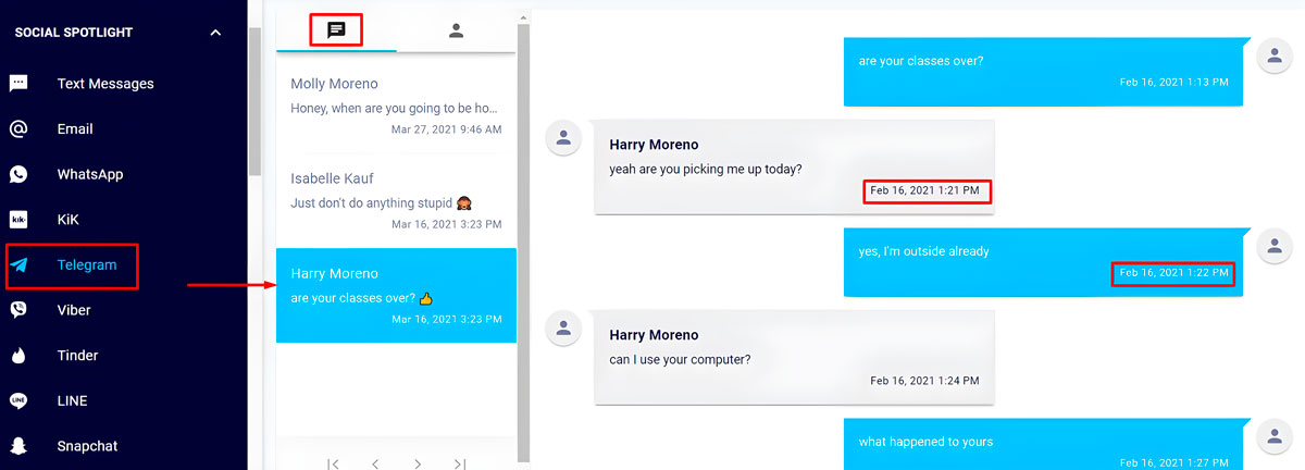 EyeZy Telegram Conversas
